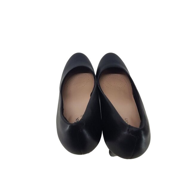 Clarks Womens Adriel Viola Closed Toe Classic PUMPS Black Leather Size 8 - Picture 5 of 8